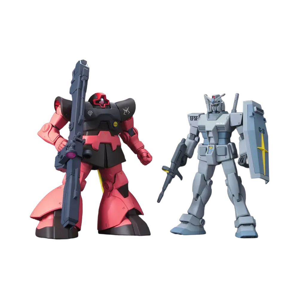 BANDAI "HIGH GRADE" HGUC 1/144 RX-78-3 Gundam + Char Aznzble MS-09RS Rick Dom Set