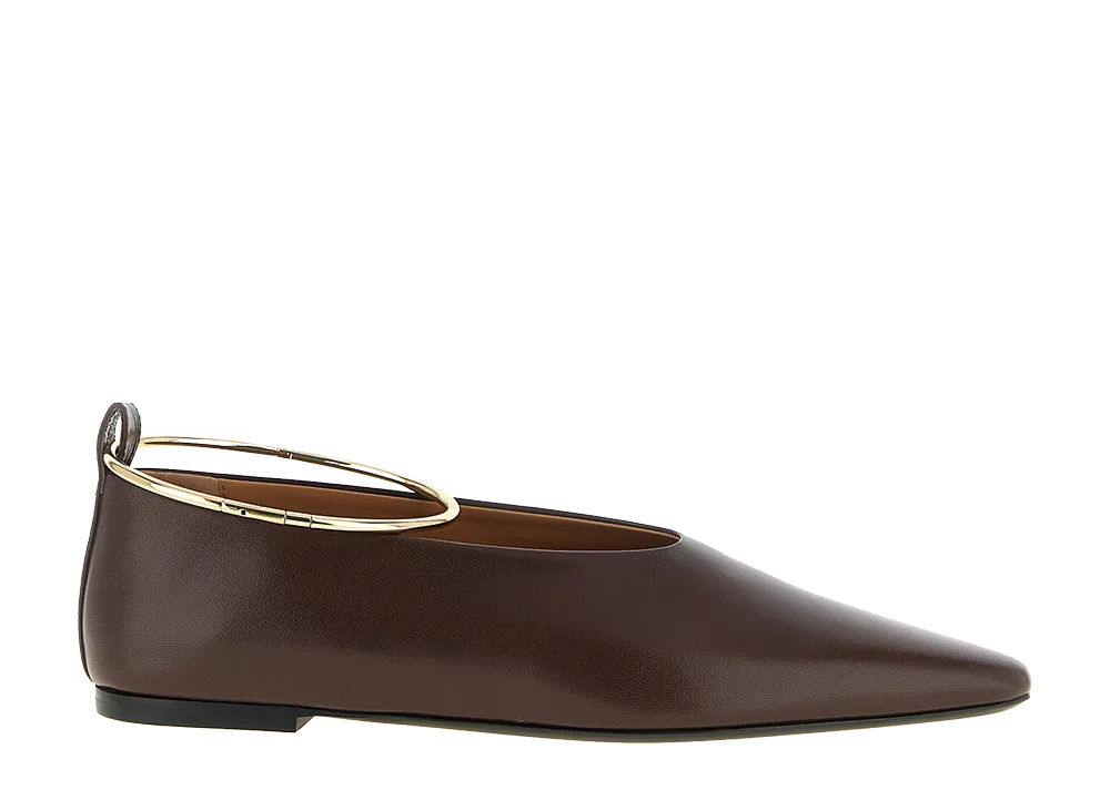 Jil Sander Women's Ring Ballet Flats "Bordeaux"