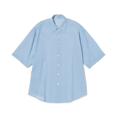 AURALEE Hard Twist Finx Organdy Half Sleeved Shirt "Sax Blue"