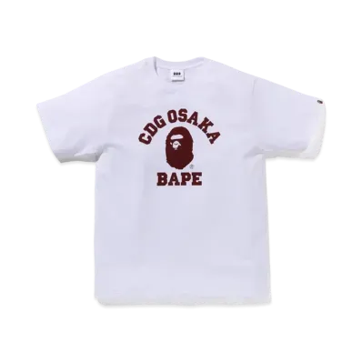 A BATHING APE x CDG OSAKA College Tee "White"