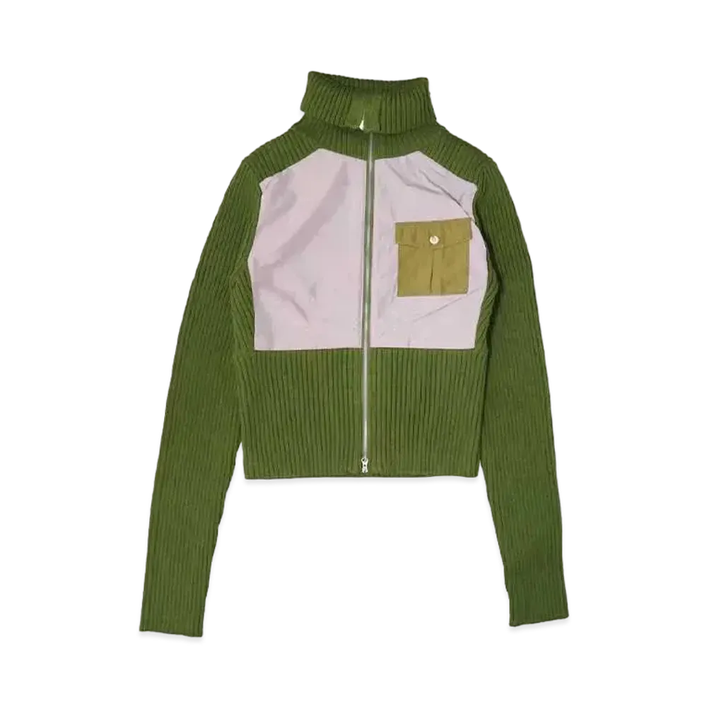 atmos pink Docking Rib Knit Cardigan "Khaki"
