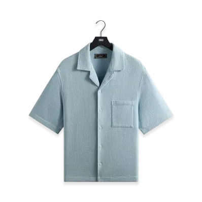 Kith Soft Woven Cropped Beckham Camp Collar Shirt "Light Indigo"