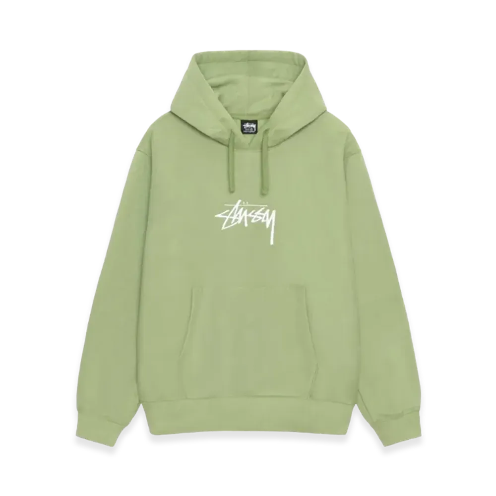 Stussy Stock Logo Applique Hoodie "Moss/White"