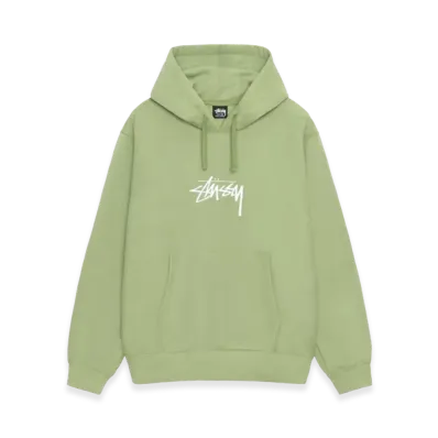 Stussy Stock Logo Applique Hoodie "Moss/White"