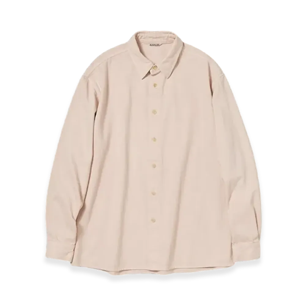 AURALEE Botanical Dyed Selvedge Denim Shirt "Natural Pink"