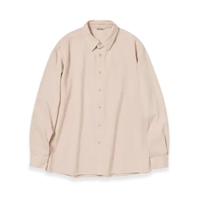 AURALEE Botanical Dyed Selvedge Denim Shirt "Natural Pink"