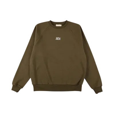 WIND AND SEA ES_W_Raglan Crew Neck Waffle Shirt "Olive"