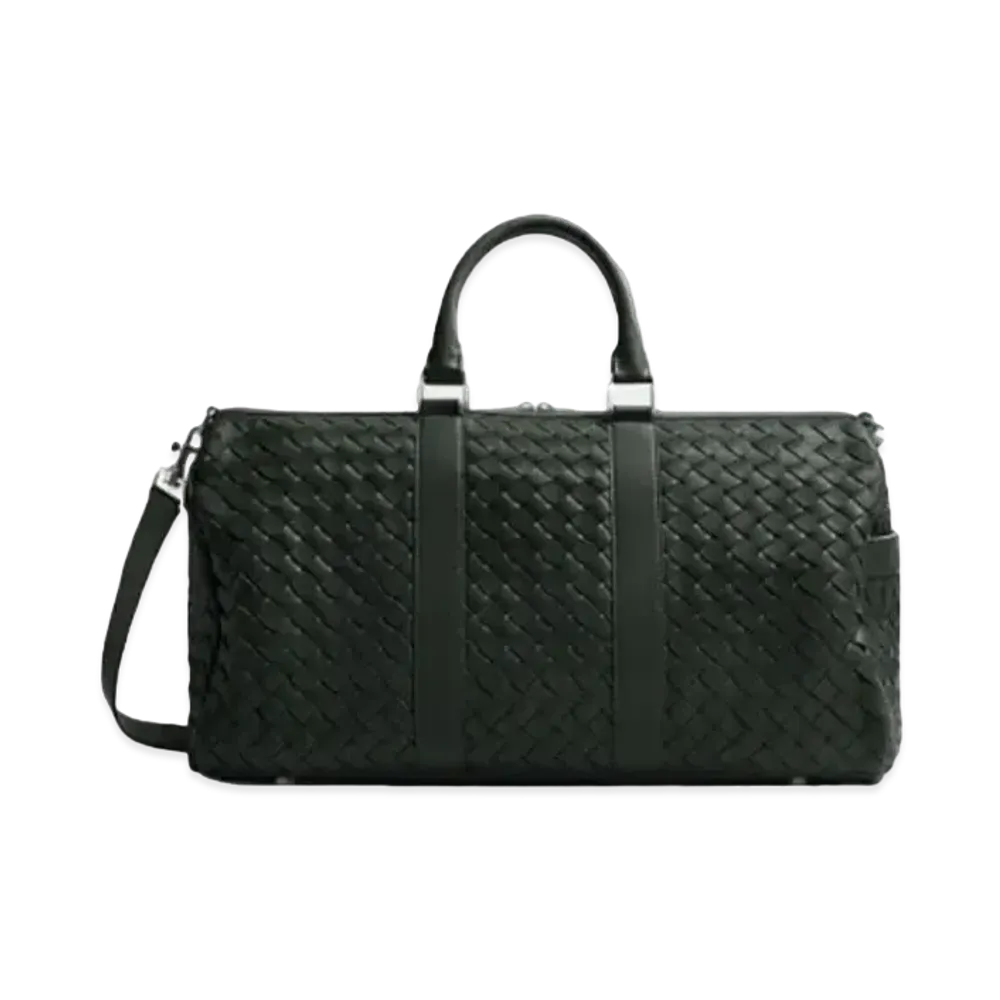 Bottega Veneta Medium Classic Intrecciato Woven Leather Travel Bag "Dark Green"