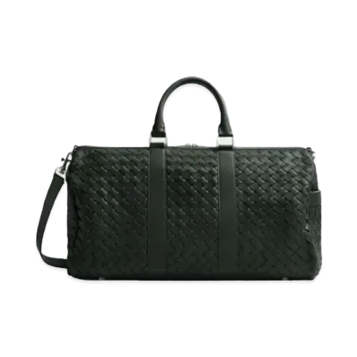 Bottega Veneta Medium Classic Intrecciato Woven Leather Travel Bag "Dark Green"