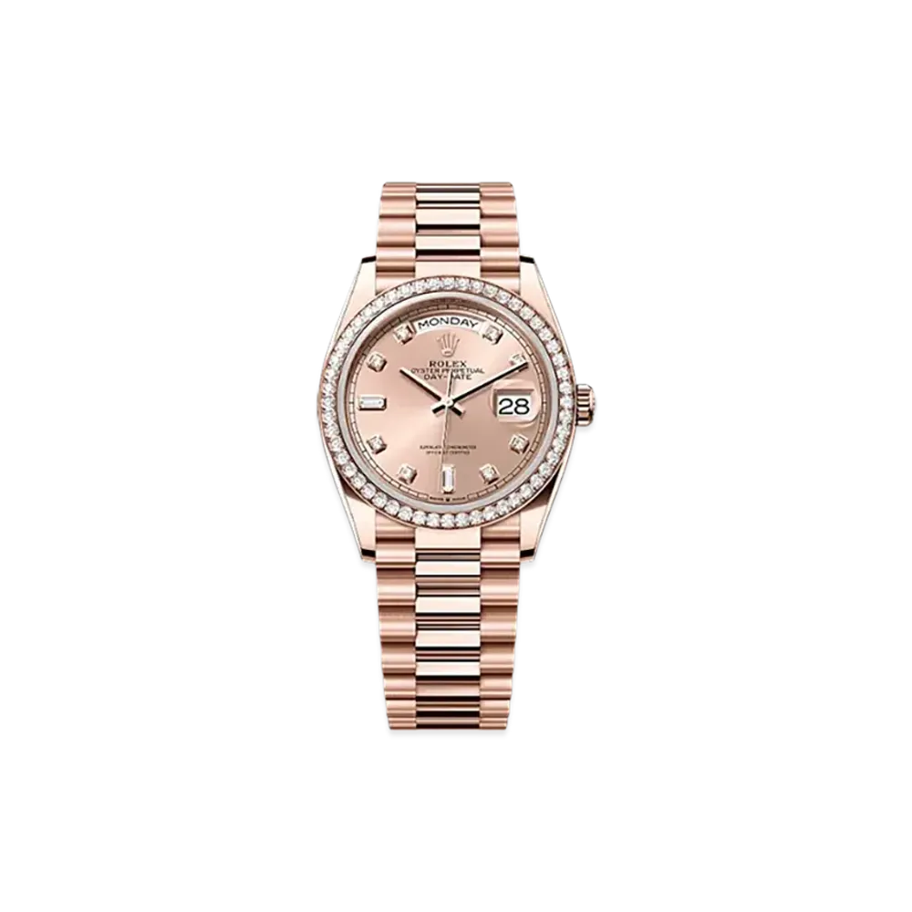 ROLEX Day-Date 36mm Everose Gold Diamond 128345RBR "Rose-colour"