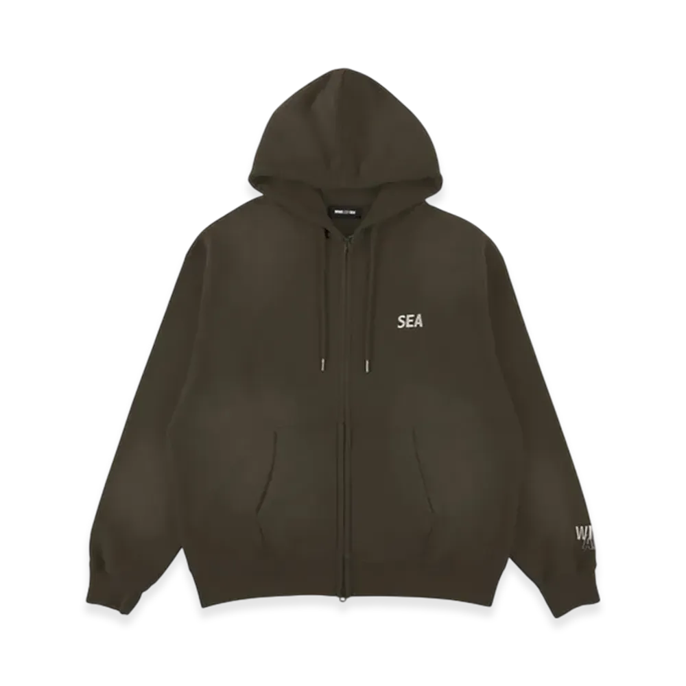WIND AND SEA Sulfur Dyeing Logo Zip Sweatshirt "Brown"