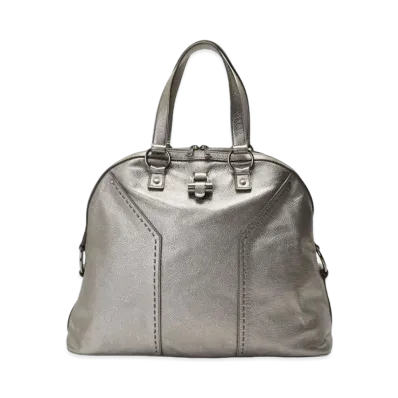 Saint Laurent Muse Leather Hand Bag "Silver"