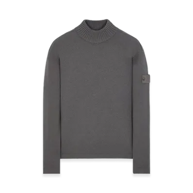 Stone Island 558FA Ghost Piece Geelong Wool Mock Neck Knit - 23FW "Dark Grey"