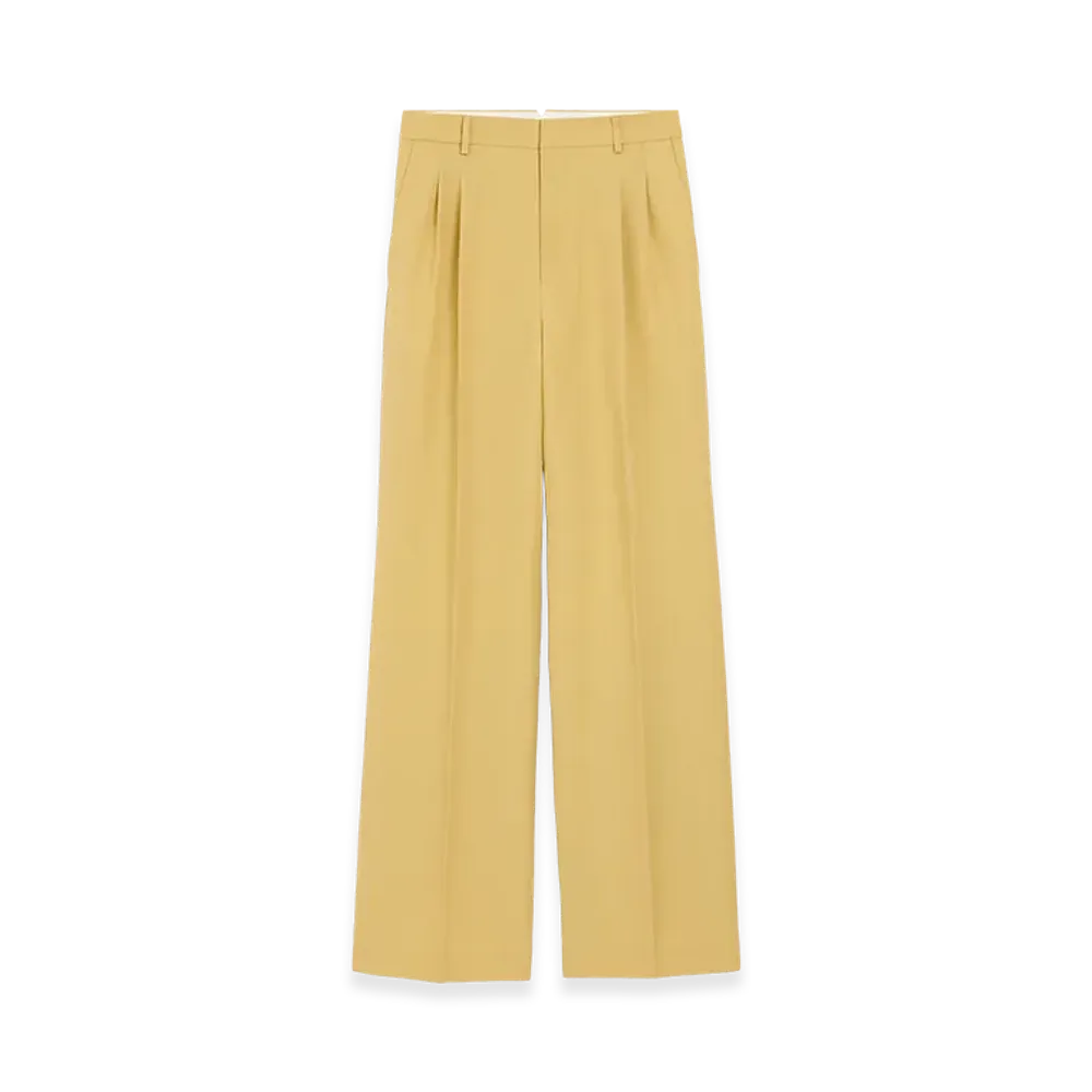 AMI PARIS New Wool Low Waist Wide Trousers "Yellow"
