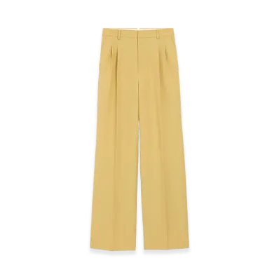 AMI PARIS New Wool Low Waist Wide Trousers "Yellow"