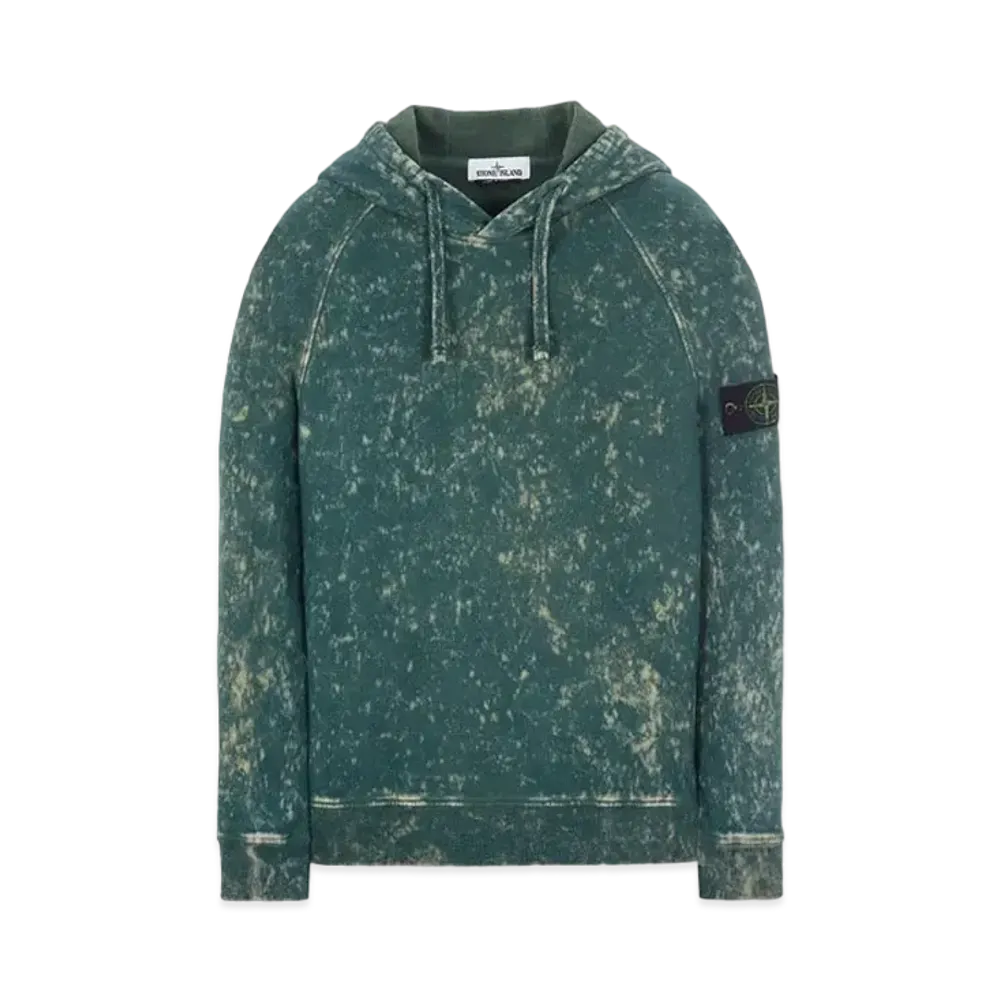 Stone Island 61338 COTTON FLEECE + OFF-DYE OVD TREATMENT "Sage Green"
