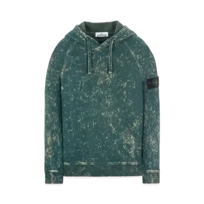 Stone Island 61338 COTTON FLEECE + OFF-DYE OVD TREATMENT "Sage Green"