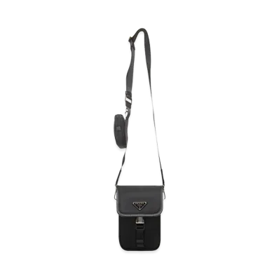 PRADA Re-Nylon Logo Crossbody Bag "Black"