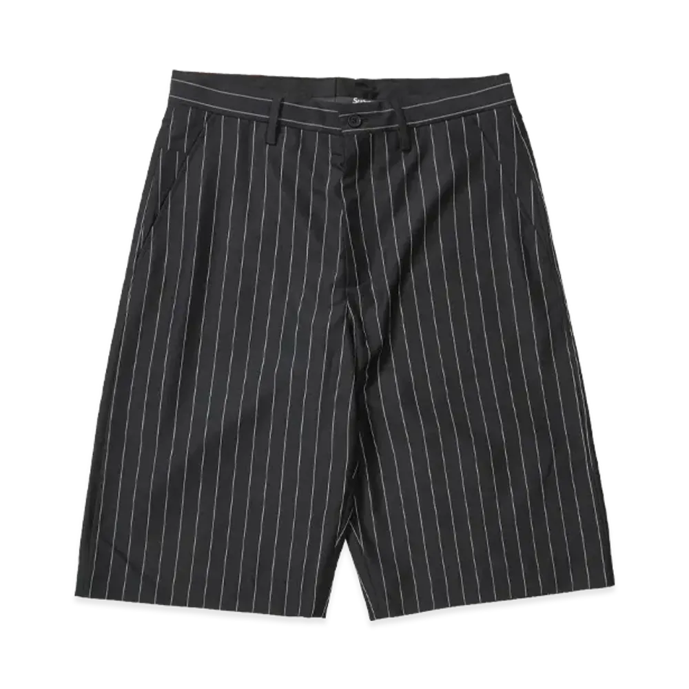 Supreme Pinstripe Wool Trouser Short "Black"