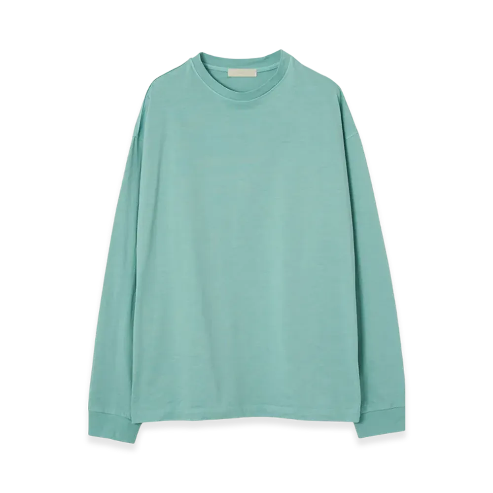 YOKE Recycled Suvin Cotton Jersey Yoke T-Shirt Long Sleeves "Emerald"