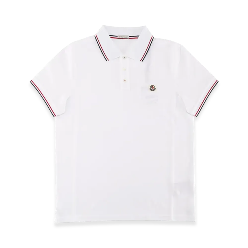 Moncler Men's Patch Polo Shirt "White"