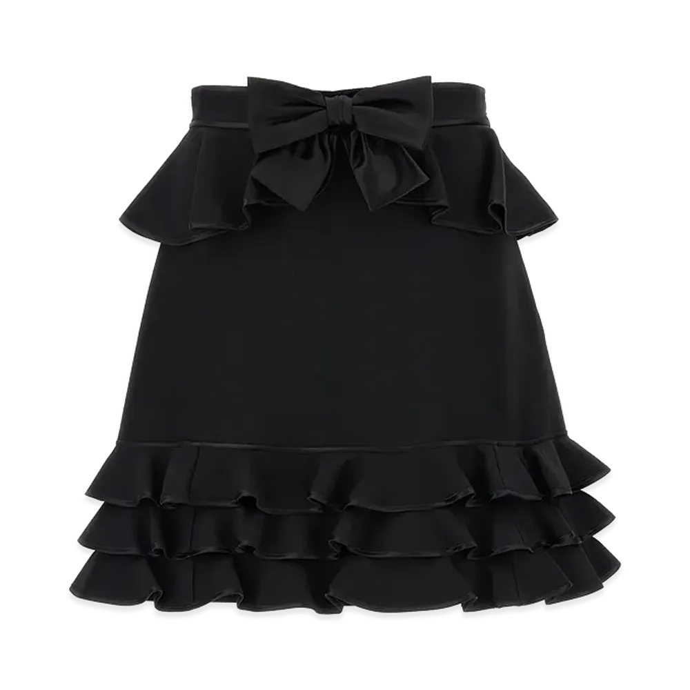 Valentino Garavani Women's Crepe Couture Skirt "Black"