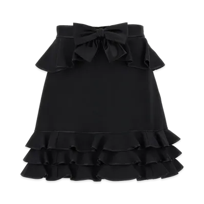 Valentino Garavani Women's Crepe Couture Skirt "Black"