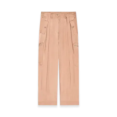DRIES VAN NOTEN Women's Viscose Workwear Pants "Smoke"