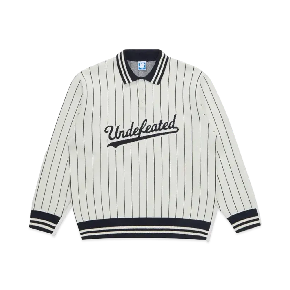 UNDEFEATED L/S Knit Polo "White"
