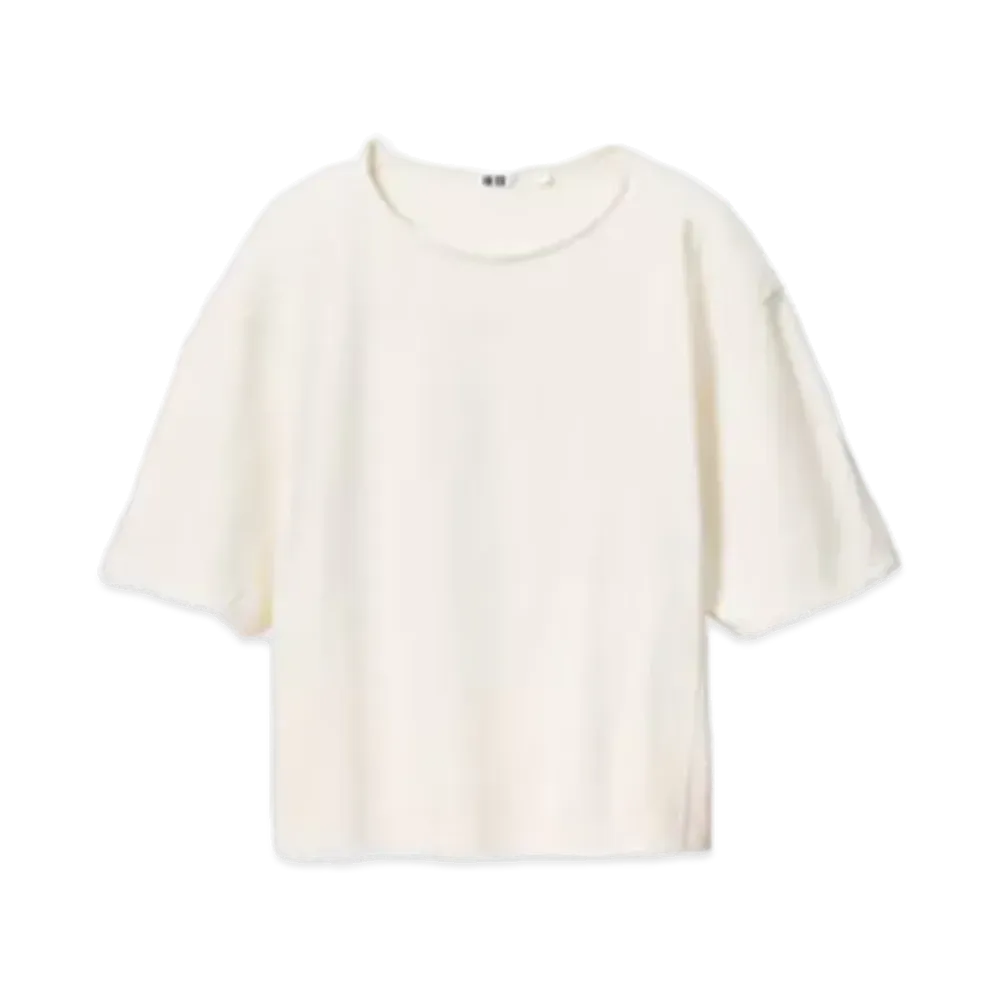 Uniqlo U 24SS AIRism Cotton Relax T "White"