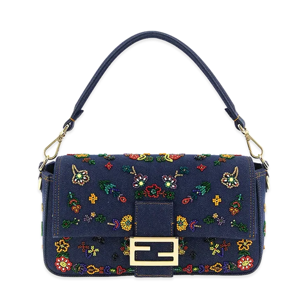 FENDI Women's Baguette Medium Shoulder Bag "Blue"