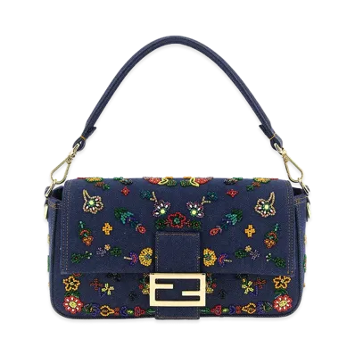 FENDI Women's Baguette Medium Shoulder Bag "Blue"