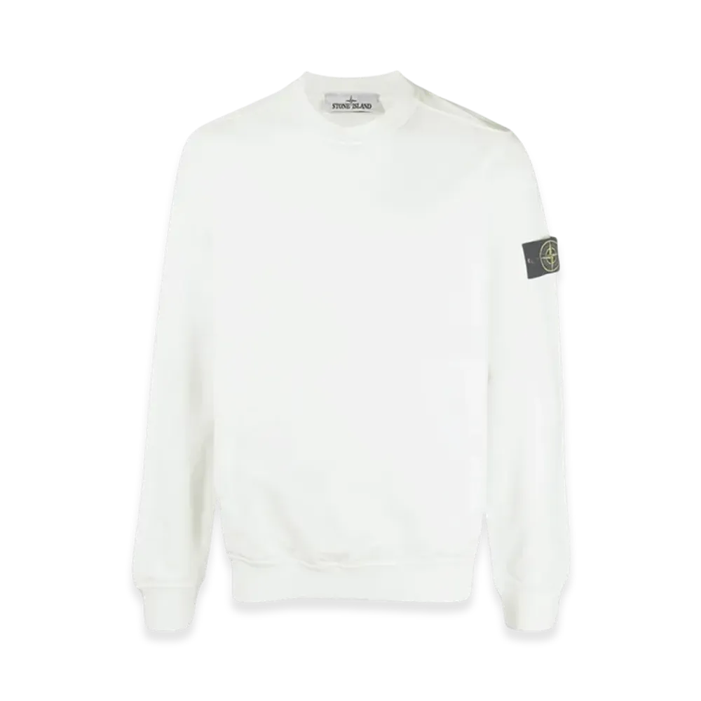 Stone Island 64052 Cotton Stretch Fleece Garment Dyed Sweatshirt - 22SS "White"