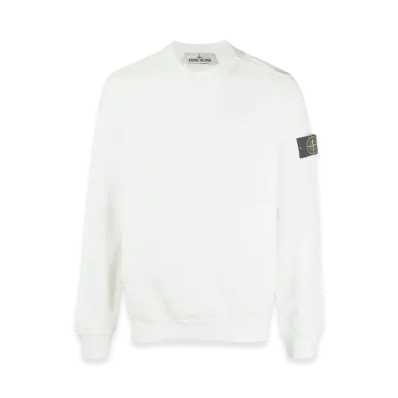 Stone Island 64052 Cotton Stretch Fleece Garment Dyed Sweatshirt - 22SS "White"