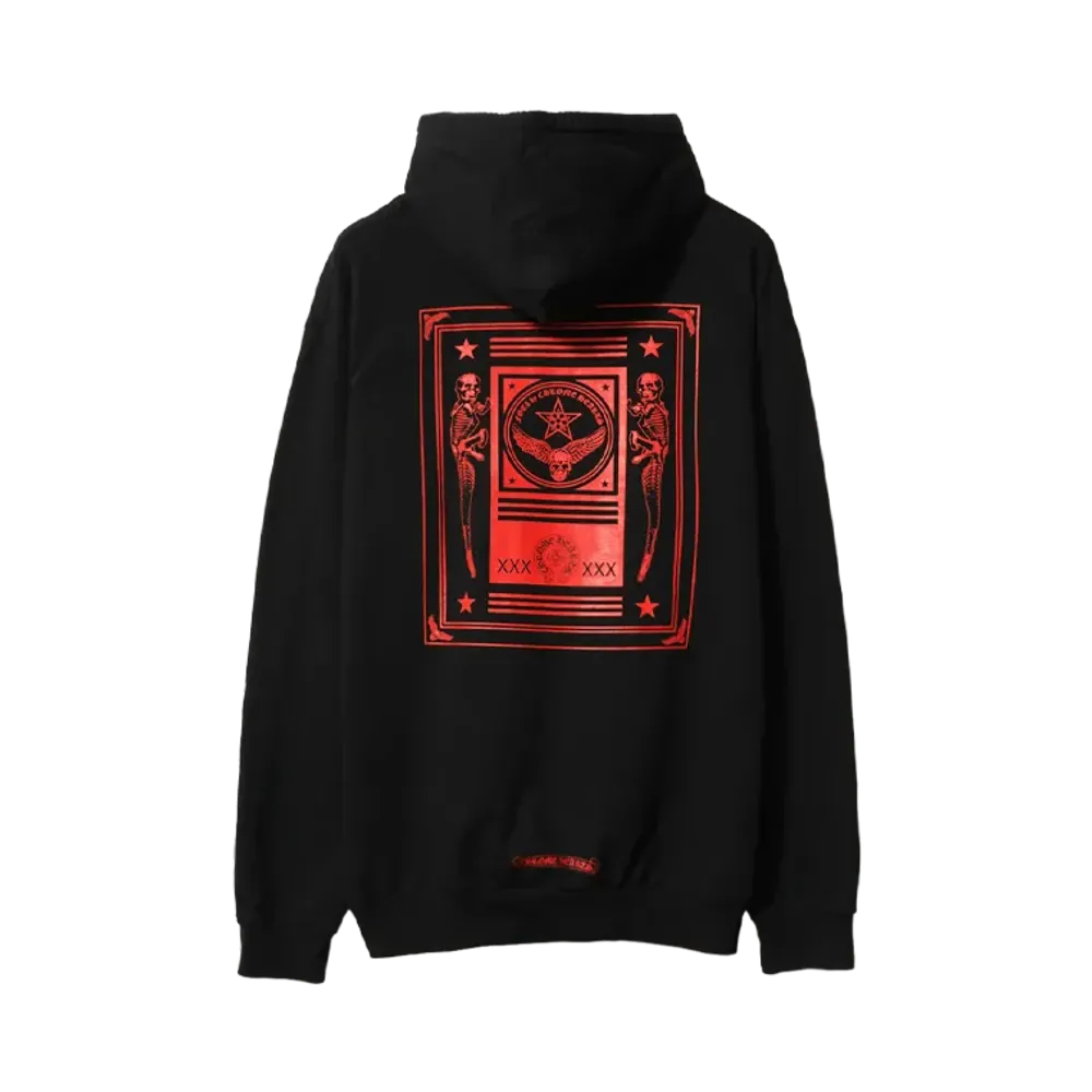 Chrome Hearts FOTI Zip-Up Hoodie with Skull Print on the Back "BLACK"