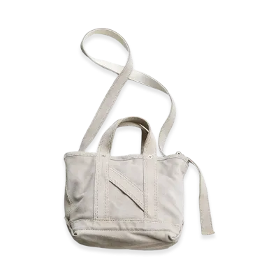 NICENESS M.S.Ledz Suede Leather NN Shoulder Tote Bag - Mini "Light Beige"