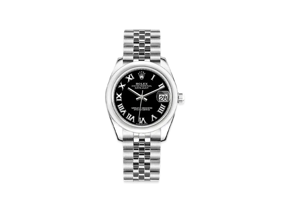 ROLEX Datejust 31 Oyster 31mm "Bright Black Roman/Oyster Steel"
