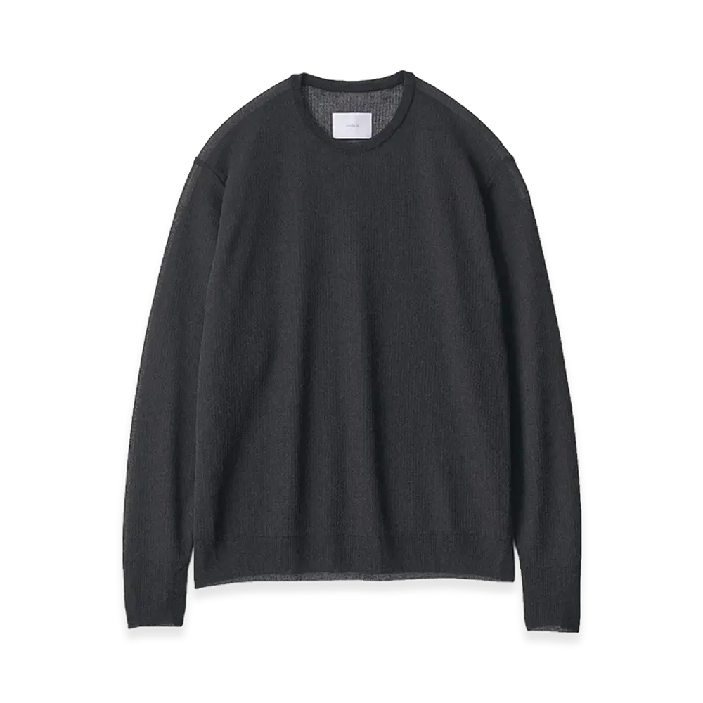 ssstein PE/RAMIE Knit Crew Neck Long Sleeve "Black"