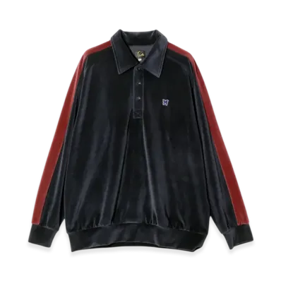 NEEDLES Side Line Pullover Shirt-C/PE Velour "Navy"