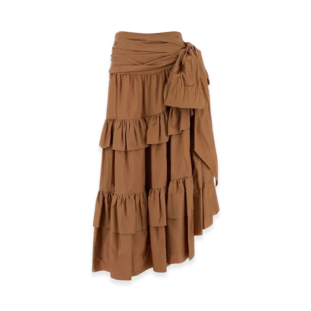 Chloe Women's Flounces Volant Skirt "Brown"