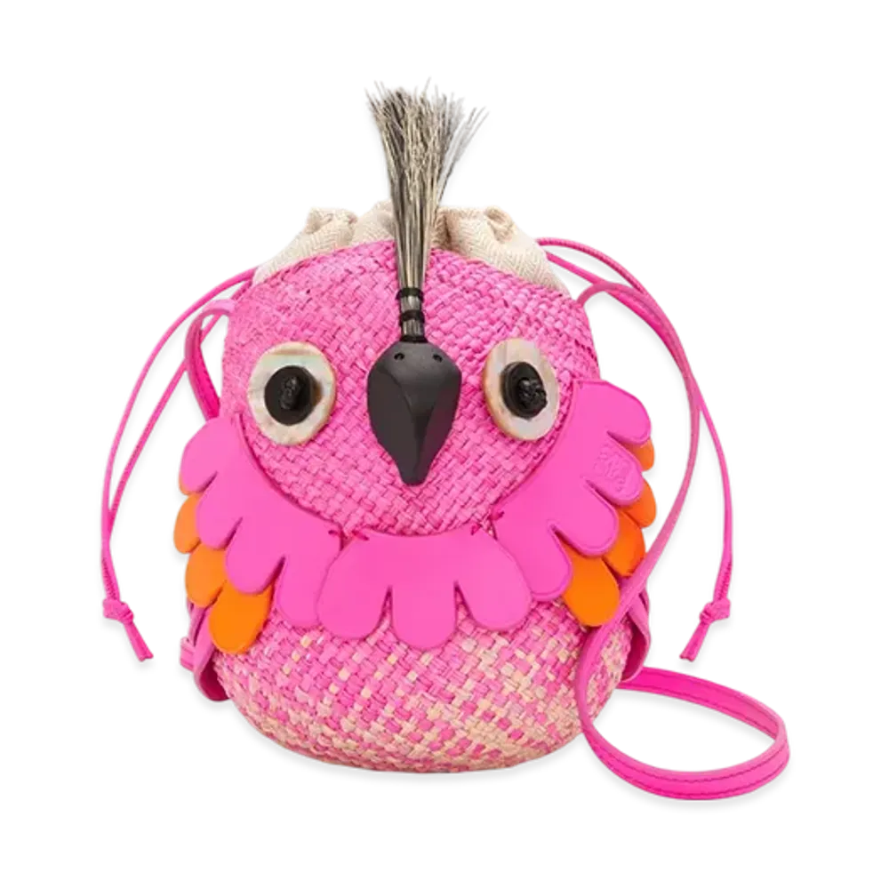 LOEWE Bird Bag "Natural/Fuchsia"