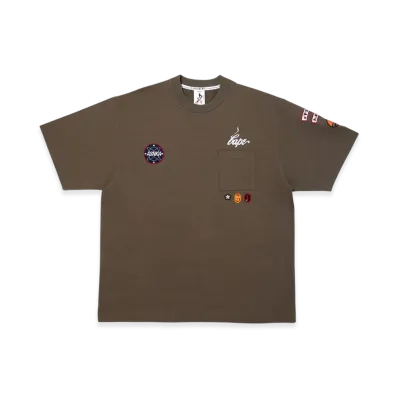A BATHING APE BY KAZUKI KURAISHI Multi Patch Military Tee "Olivedrab"