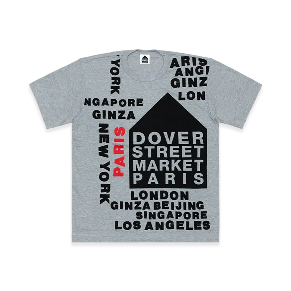 COMME des GARCONS x DSM DOVER STREET MARKET Exclusive Paris Cotton Jersey Tee "Gray"