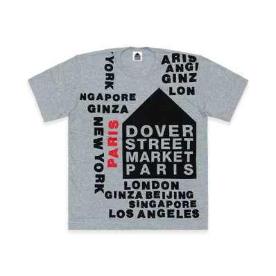 COMME des GARCONS x DSM DOVER STREET MARKET Exclusive Paris Cotton Jersey Tee "Gray"