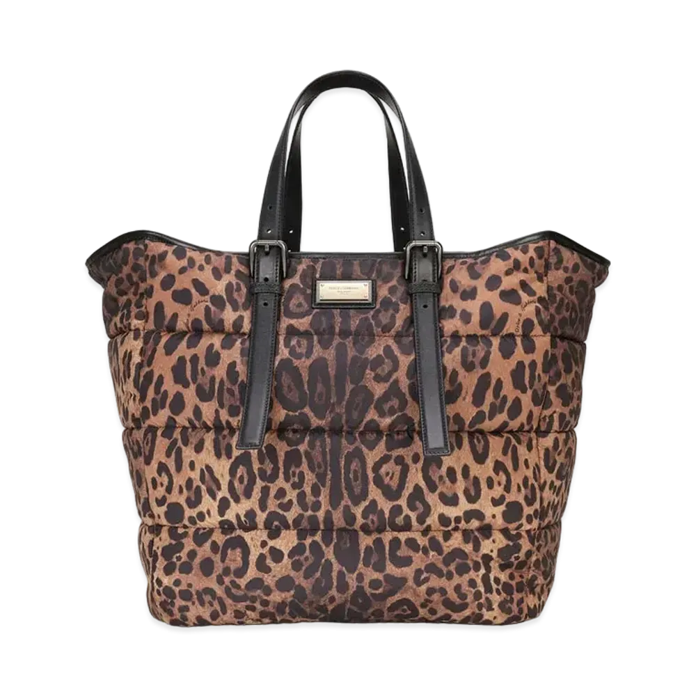 Dolce&Gabbana Sicily Shopping Bag Quilted Nylon Leopard Print "Leopard"