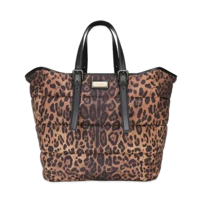 Dolce&Gabbana Sicily Shopping Bag Quilted Nylon Leopard Print "Leopard"