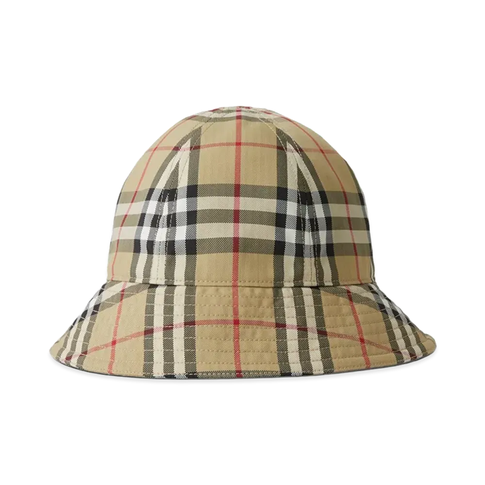 Burberry Women's Embroidered Nylon Bucket Hat "Beige"