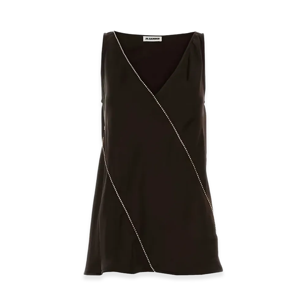 Jil Sander Women's Chocolate Viscose Top "Brown"