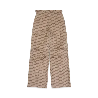 BALENCIAGA MENS BB Monogram Cargo Pants "Beige"