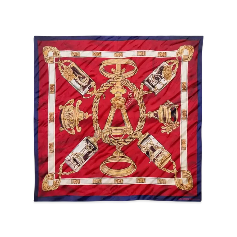 BALENCIAGA Ai Scarf "Burgundy/Gold"